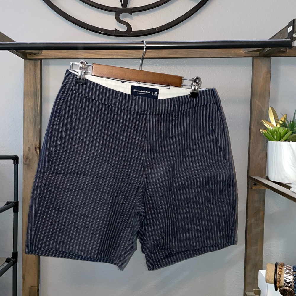 Dark blue pin stripe shorts